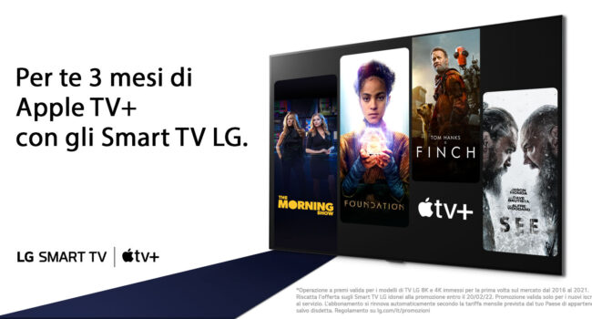 LG OFFRE TRE MESI DI PROVA GRATUITA DI APPLE TV+