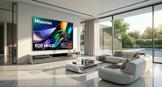 Hisense, nuovo TV RGB MiniLED 116UXS